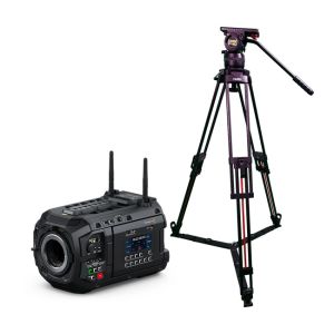 Blackmagic URSA Cine 12K LF Body + Teris Fluid Head with 100mm Flat Base 2-Stage Carbon Fiber Tripod (44lb)