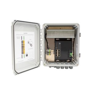 EtherWAN EasyPoE® LiteNEMA 4/4X Indoor/Outdoor Cabinet with Integrated PoE Switch, Power Supply and Surge Suppressor