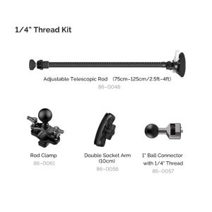 MOVMAX Adjustable Telescopic Rod - 1/4" Thread Kit 