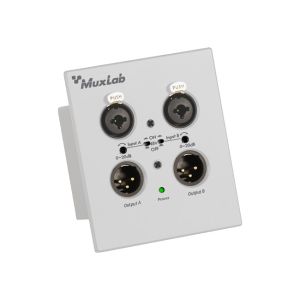MuxLab Dante 2-Channel XLR Wall-Plate (White)