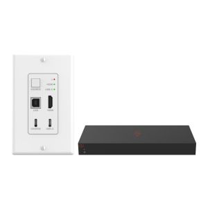 VigilLink 18Gbps 2x1 HDMI/USB-C Wall Plate Transmitter with Auto-Switching, USB2.0 and included Receiver